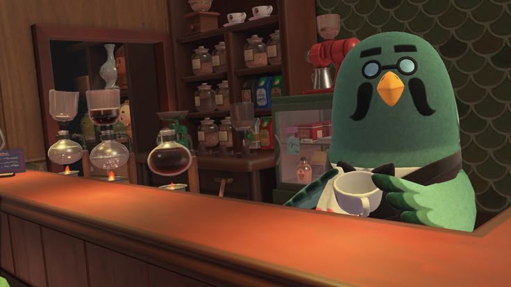 喫茶店でコーヒーをいれるマスター